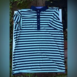 Greyson golf Striped Polo Shirt in Blue and White